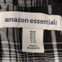 Amazon Essentials Womens Regular-Fit Long-Sleeve Lightweight Plaid Flannel Shirt (Medium, Black White Large Plaid)