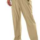 Men's Elastic Waist Hiking Pants Water Resistant, 4XL
