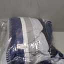 WONGS BEDDING Quilts Queen Size, Navy Blue Quilt Bedspread Bedding Set, Summer Queen Coverlet Sets with Shams, 3 Pieces Lightweight Striped Quilt for Bed(96"x 90")