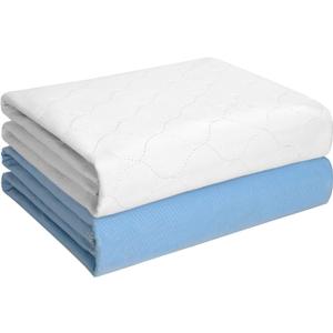 Heavy Absorbency Bed Pad, Washable and Reusable Incontinence Bed Underpads, 34"X52" (2 Pack), Waterproof Mattress Protector