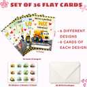MAPDTWO 36 Packs Construction Valentines Day Cards - Construction Valentines Day Card for Classroom School, Boys, Children - 3.2''x 4.7'' Cute 6 Designs Exchange Cards