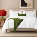 Duvet Cover King Size Set - Extra Soft King Size Duvet Cover 104 x 90 with 2 Pillow Shams - Hotel Luxury, Easy Care and Fade Free with Zipper Closures & Ties - Comfy, Breathable Bedding Set (White) (01 - White (No Comforter))