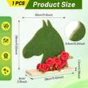 Qunclay 1 Pcs Derby Day Table Decoration Wooden Horse Tabletop Centerpiece with Red Roses Horse Racing Party Decoration for Derby Day Supplies (Green)