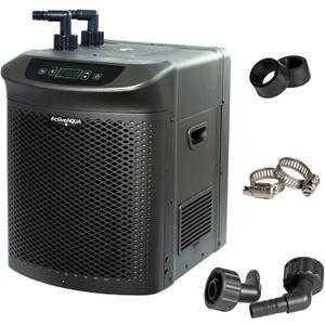 Active Aqua AACH50HP Water Chiller for Aquarium, Hydroponics, Bathtub  0.5 HP, Fast Cooling, 90-172 Gallons, Titanium Evaporator  Fittings Included
