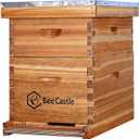 BeeCastle 10-Frames Complete Beehive Kit, 100% Beeswax Coated Bee Hive Includes Beehive Frames and Beeswax Coated Foundation Sheet (2 Layer)