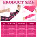 Zhehao 24 Pairs Breast Cancer Awareness Arm Sleeves Ribbon Sports Compression Arm Sleeve for Baseball Football Women Men (XS)