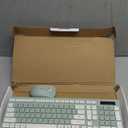 Wireless Keyboard and Mouse Combo, Full-Sized Wireless Keyboard and Adjustable DPI Mouse, 2.4GHz USB Receiver, Silent Keyboard and Mouse for PC, Windows, MAC, Desktop, Laptop (Avocado Green)
