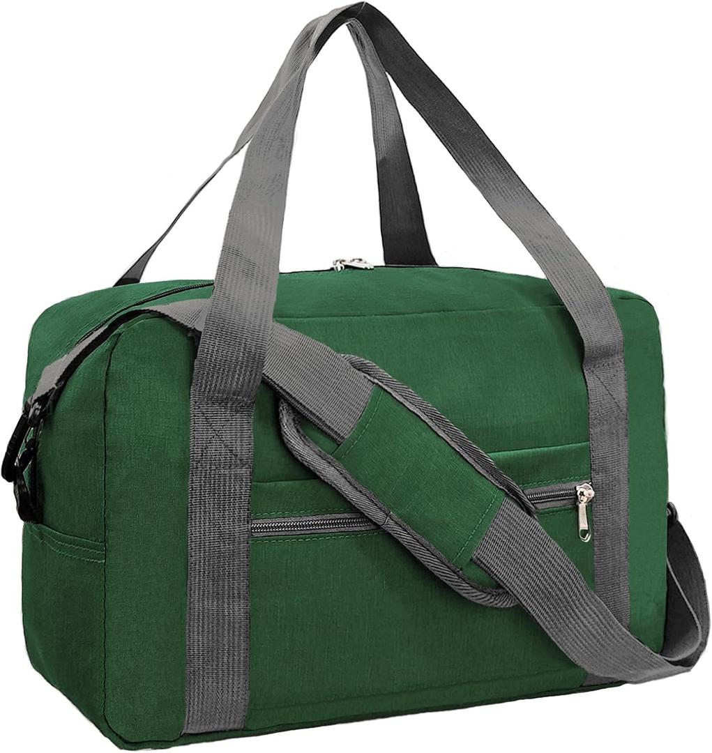 For Spirit Airlines Personal Item Bag 18x14x8 in Underseat Carry-on Luggage foldable Travel Duffle Bag for Airplanes(30L, Army Green)