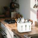 Rainmae Silverware Utensil Caddy, Cutlery Utensil Holder Organizer for Kitchen Countertop Holder Silverware Organizer Caddy for Countertop and Party Use, Holds Fork, Knife, Spoon