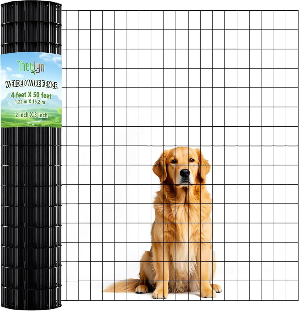 Garden Mesh Fence - 4ft x 50ft, 2" x 3" Mesh, Chicken Coop & Poultry Netting, Animal Barrier & Border Fencing (4 ft X 50 ft)