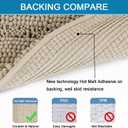 H.VERSAILTEX Bathroom Rug Sets 2 Piece Bath Mats Non Slip Thick Soft Chenille Striped Bath Rug achine Washable Shower Floor Rugs for Tub, Shower and Floor (Fog, 20" x 32"/24" x 36")