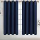 Diraysid Navy Blue Grommet Blackout Curtains for Bedroom Thermal Insulated Room Darkening Curtains Drapes, 52 x 63, 2 Panels