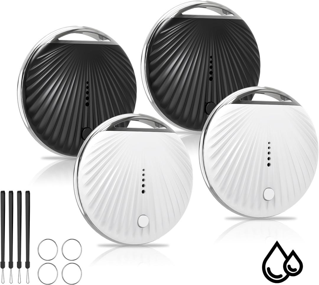 Air Tracker Tags-4 Pack, [MFi Certified] Smart Tag, Pet Bluetooth Tracker for Apple Find My, IP68 Waterproof,Replaceable Battery, Key Finder and Item Locator for Keys, Luggage, Pets, Wallet (iOS Only)