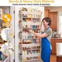 Ofiray-home Over the Door Organizer 5 Tiers,Extra Large Behind Door Storage of 10 Compartments,80 lbs Weight Capacity Over the Door Storage, Door Hanging Organizer for Closet, Diaper Organizer, Beige