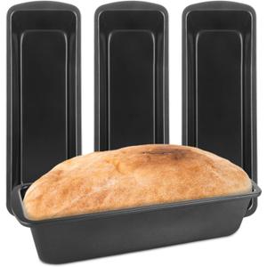 4 Pack Large Loaf Pans Nonstick Banana Bread Pan for Homemade Bread Baking Pan for Oven Metal Meatloaf Pans Sandwich Bread Loaf Pan for Baking Bread Tins for Baking Meat Loaf Cake (Inner 10x3)