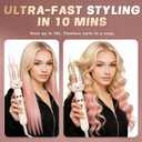 PretiHom Automatic Rotating Curling Iron - 1.1 Inch (28mm) Curling Wand for Beach Waves, Anti-Scald, Anti-Tangle, Ceramic Coating, Dual Voltage, Hair Curler for Women, All Hair Types