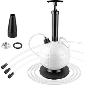 6L Vacuum Oil Extractor Pump - Portable Fluid Extractor Oil Change Pump with 59" Main Hose, Three 41" Extension Tubes & Brake Bleeding Hose for Automotive, Marine Boat Oil/Brake Fluid Change
