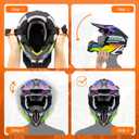 OUMURS Adult ATV Dirt Bike Helmet with Goggles Gloves & Mask Quick Release Buckle Adjustable Sun Visor Motorcycle Adult Helmet Off-Road Motocross Downhill Moped MX for Unisex-Adult