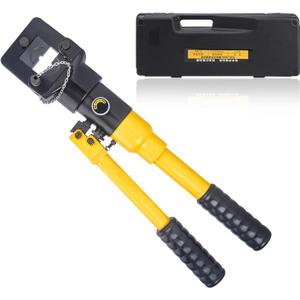 16 Ton Hydraulic Cable Lug Crimper Pliers 6 AWG to 800 MCM Hand Operated Hydraulic Crimping Tool Kit Wire Terminal Lug Battery Crimping Crimper with 12 Dies