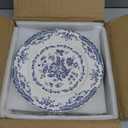 Salad Plates, Ceramic Plates Set of 6, Kitchen Plates Microwave Safe, 8.5 Inch White Plate Dessert Blue Floral