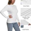Dalavch Women’s Thermal Shirts, Women Fleece Lined Compression Long Sleeve Base Layer Tops for Winter Cold Weather, White, S