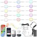 Dream Color Under Cabinet Lights, AIBOO Color Changing Puck Lights Dimmable with Remote Control & APP Control, Music Sync Multicolor Under Cabinet Lighting 24V for Cabinets, Counters, Shelves(15 Pack)