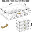 LALOBLUE Clear Acrylic Sunglasses Organizer, Stackable Eyeglass Storage Case with Gold Handles, Glasses Display Holder