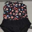 Tempt Me Two Piece Tankini Set Tummy Control Swimsuit for Women High Neck Top with Bottom Bathing Suits Ruched Swimwear (Pink Floral 2)