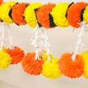5ft Artificial Flower Garland Festive Marigold Diwali Decoration Toran Indian Housewarming Decoration (Pack of 1)
