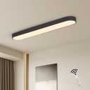 72W Dimmable LED Ceiling Light, 31.4" Modern Ceiling Lamp, Black Metal Linear Ceiling Chandelier Lighting Fixture for Living Room Bedroom Dining Room Office Hallway Aisle