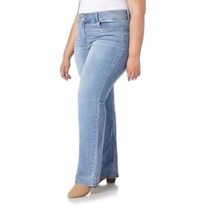 WallFlower Women's Luscious Curvy Bootcut Mid-Rise Insta Stretch Juniors Jeans (Standard and Plus), Albury, 24 Plus Short