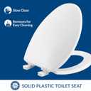 Bemis 7300SLEC Slow Close Toilet Seat, Easy Clean Hinges and Durable Plastic Seat, Made in USA, Elongated, White