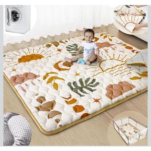 Baby Play Mats for Floor, 71”x59” Upgraded Thickness & Larger Super Soft Playmat for Babies and Toddlers, Foldable Washable, Upgrade Anti-Slip Crawling Mat for Playpen(Boho Nature)