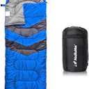 MalloMe Sleeping Bags for Adults Cold Weather & Warm - Backpacking Camping Sleeping Bag for Kids 10-12, Girls, Boys - Lightweight Compact Camping Essentials Gear Accessories Hiking Sleep Must Haves (60-90°F Warm Weather - Blue)