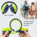Mokata Kids Headphones Bluetooth 5.3 Wireless Lightweight Fast Charging 68 Hours Play Time Volume Limited 85/94dB Over Ear Foldable with Built-in Mic for Toddler Boy Tablet Pad Deepblue