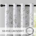 ChrisDowa 100% Blackout Floral Curtains 108 Inches Long 2 Panels for Bedroom Living Room Grey Flower Patterned Room Darkening Thermal Insulated Soundproof Grommet Window Treatments Drapes,52X108