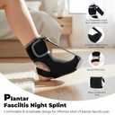 Plantar Fasciitis Night Splint Sock - Adjustable Planter Facetious Relief Brace for Women Men,Soft Plantar Fascia Boot for Sleeping,Support Relief Foot Drop Achilles Tendonitis Relief Day Night, OSFA (Black)