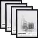 Metal ART 18x24 Frame 4 Pack,18 x 24 Poster Frame without Mat for Wall Picture Vertically or Horizontally Display,Black