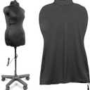 Dritz Dress Form Cover, Small, Black, 100% Polyester 4-Way Stretch Fabric, Protects and Fits Adjustable Dress Forms and Sewing Mannequins, Smooth Surface for Draping and Tailoring