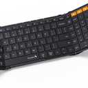 ProtoArc Foldable Bluetooth Keyboard, XK01 Folding Wireless Portable Keyboard with Numeric Keypad, Full-Size Travel Keyboards for iPad Tablet Smartphone Laptop PC Windows iOS Android, Black