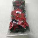 Hotop 6 Pcs Christmas Artificial Poinsettias Florals 19.6 Inch Large Christmas Poinsettia Decorations Red Green Christmas Flower Picks Stem for Christmas Tree Ornament Wreath DIY Xmas Party Decor