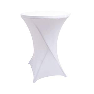 iEventStar 30 inches 32'' Highboy Cocktail Round Stretch Spandex Fitted Table Cover High Top Square Corners Tablecloth (30''-32" Dia x 43'', White)