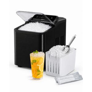 Typhur Nugget Ice Maker Countertop, One-Touch Deep Cleaning, Midnight Black
