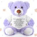 Lenwen a Bear Hug Gift Get Well Soon Sympathy for Women Plush Stuffed Animal Hug Thinking of You Condolences Memorial Loved Present(Purple,Bear)