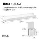 FUCDTEFC 2 Pcs Magnetic Shelf with Pen Holder, Strong Adsorption Magnetic Book Shelf for Whiteboard, Reusable Metal Bookshelf Book Display Holder for Teacher Kids Classroom Refrigerator Office White