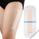 Silicone Knee Incision Bandages with Gentle Adhesive Wound Waterproof Dressing Absorbent Hip Water Barrier Shower Protector for Post Surgical Site Large Cuts Abrasions 4 x 10 Inch Pack of 10