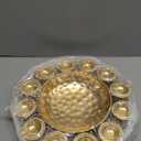Urli Bowl 14 Inch 12 Diya Holder Indian Diwali Decorations Floating Flowers and Tea Light Candle Holder Pooja Navratri