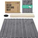 Stone Dish Drying Mat Collapsible Diatomaceous Earth Absorbent Mat Quick Dish Drying Pad Dish Rack Pad Match Any Counterto Multiple Usage for Kitchen,Bathroom (Dark-Gray Marble Pattern, 24"L x 16"W)