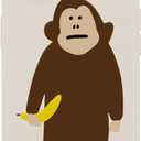 Funny Monkey Phone Case for iPhone 15 PRO MAX Cute Monkey Banana Case Cover Liquid Silicone Soft Gel Rubber Matt Phone Cover with Microfiber Lining