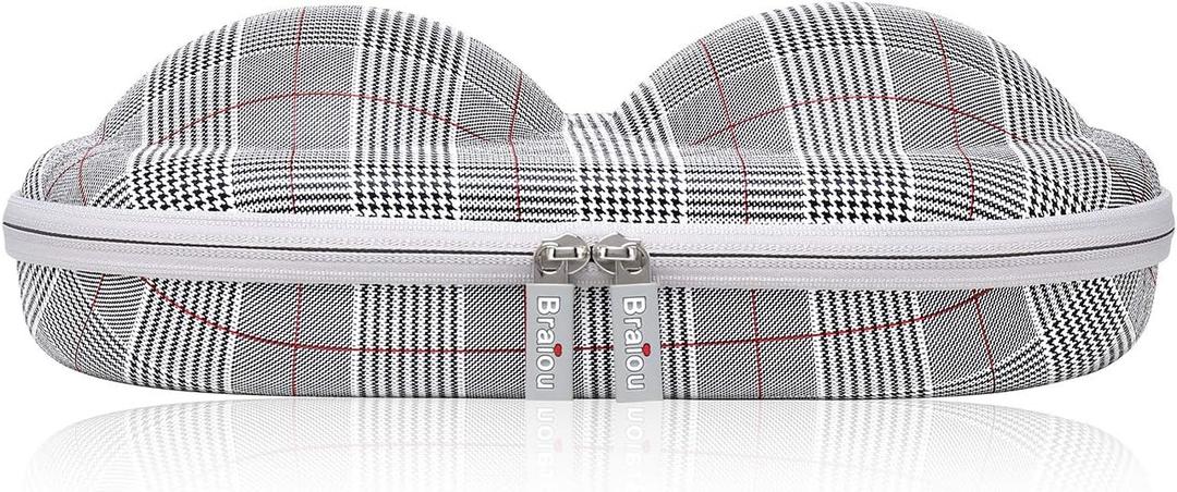 Bra Case Premium Lingerie Travel Bag Zip Underwear Organizer Bag for A-C Cup (Swallow Gird, Red)